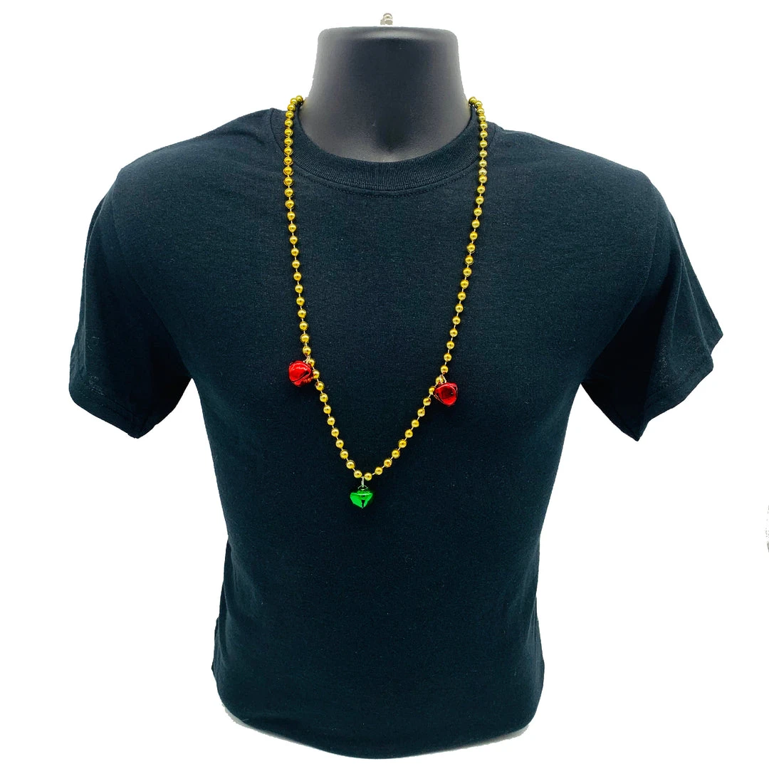 SB5416 Beads 33" 7mm With 3 Piece 20mm Jingle Bells - 3 Colors (Each) 11 SB5416 Beads 33" 7mm With 3 Piece 20mm Jingle Bells - 3 Colors (Each)