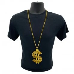 SB10625 36" 7mm Gold With 5" Jumbo Dollar Sign (Each) Beads 7 SB10625 36
