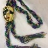 SB55350 Beads 60" Purple, Green And Gold Braided Bead With Masks (Each)