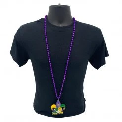 SB21250 48" 8mm Purple MOT With Jester Head Mardi Gras Necklace (Each) Beads 7 SB21250 48