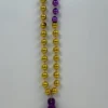 Mardi Gras Spot 36" 10mm Purple, Green And Gold Glitter Fleur De Lis With Mask Necklace (Each) 1 Mardi Gras Spot 36" 10mm Purple, Green And Gold Glitter Fleur De Lis With Mask Necklace (Each)