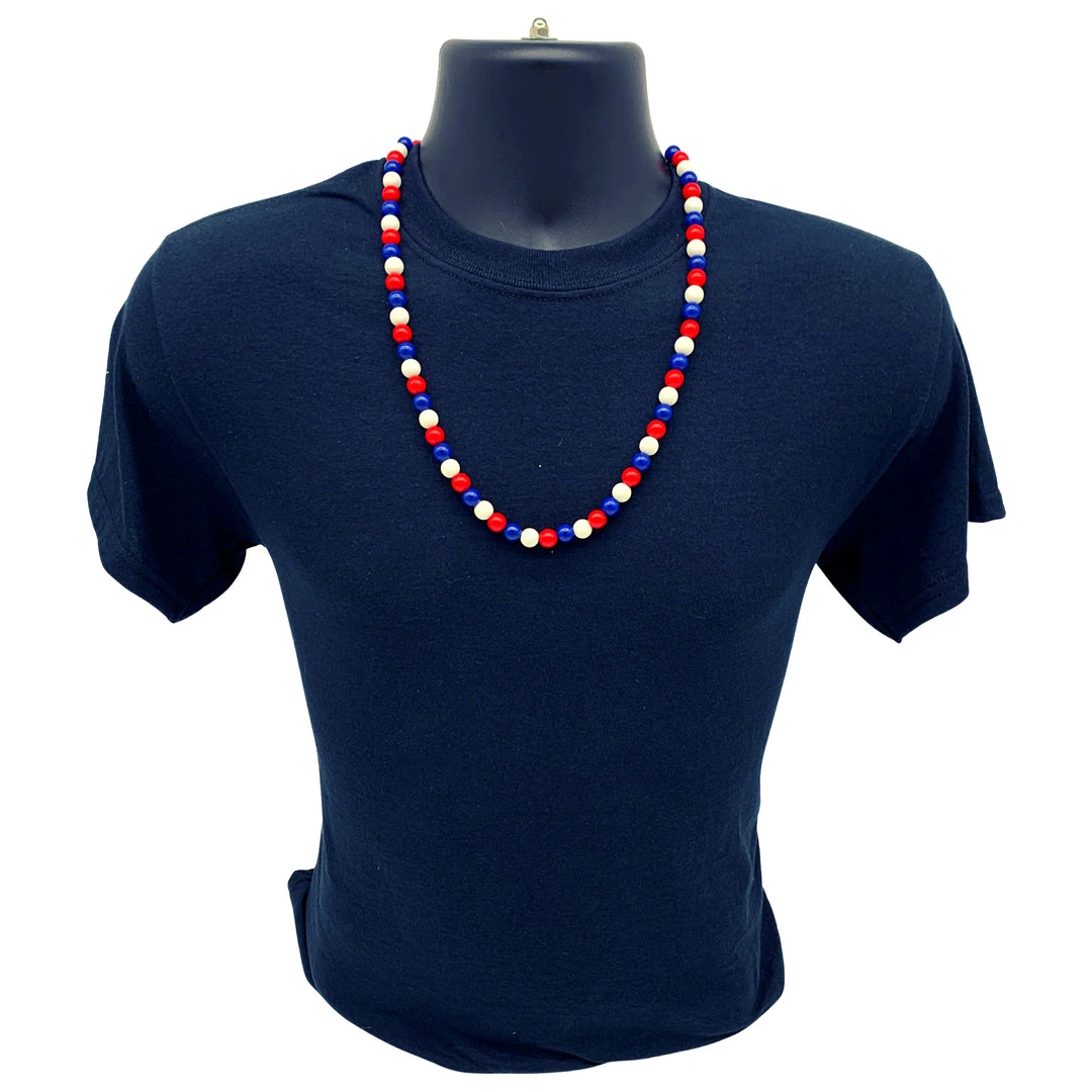 Sale Beads Red, White And Blue Bead Necklace (Each) 5 Sale Beads Red, White And Blue Bead Necklace (Each)