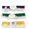 Mardi Gras Spot Assorted Purple, Green And Gold Garters With White Lace (Pack Of 3) Novelties