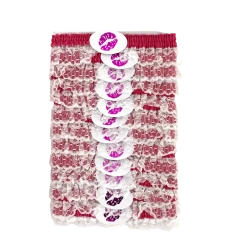 Mardi Gras Spot Hot Pink Garters With White Lace (Dozen) Novelties