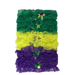 Mardi Gras Spot Purple, Green And Yellow Lace Garter (Dozen)