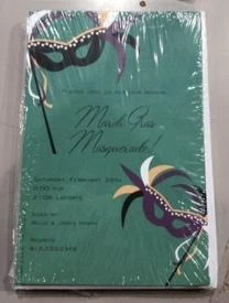 Sale Party Supplies Mardi Gras Mask Invitation (Pack Of 20 Cards/Envelopes)