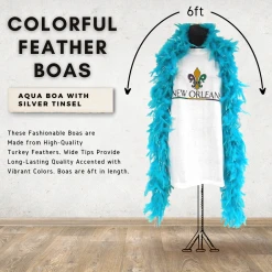 Plush Appeal, LLC 6' Aqua Boa With Silver Tinsel (Each)