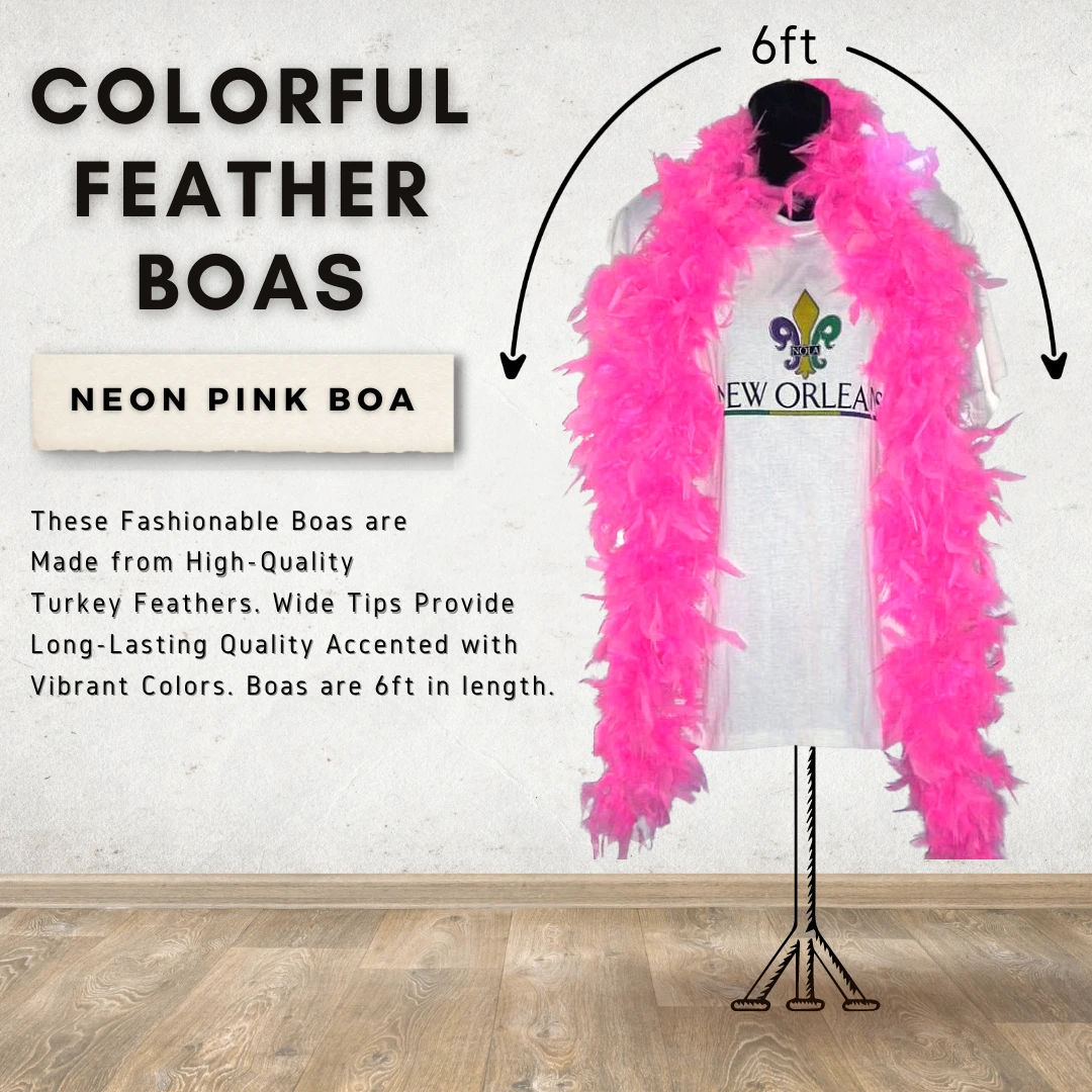 Plush Appeal, LLC 6' Neon Pink Boa (Each) Party Supplies Plush Appeal, LLC 6' Neon Pink Boa (Each) Party Supplies