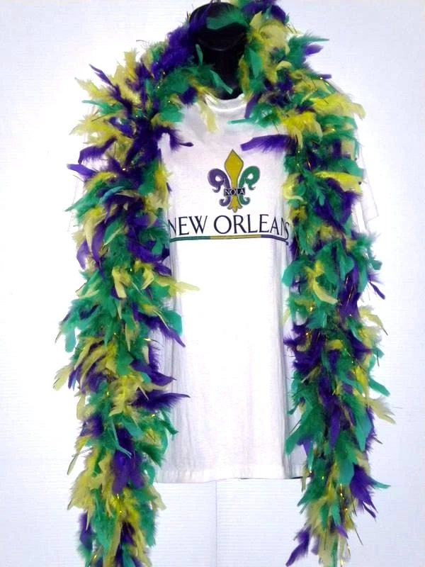Plush Appeal, LLC 6' Purple, Green And Gold Boa With Gold Tinsel (Each) 4 Plush Appeal, LLC 6' Purple, Green And Gold Boa With Gold Tinsel (Each)