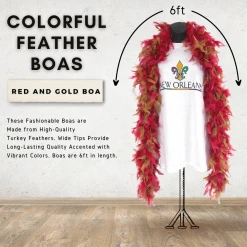 Sale 6' Red And Gold Boa (Each) Party Supplies