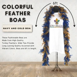 Sale Party Supplies 6' Navy And Gold Boa (Each)