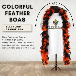Plush Appeal, LLC 6' Black And Orange Boa (Each) Party Supplies