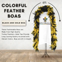 Plush Appeal, LLC 6' Black And Gold Boa (Each) Party Supplies