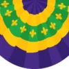 Mardi Gras Spot Purple, Green, And Gold Bunting With Fleur De Lis - 5' X 3' (Each) Party Supplies