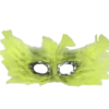 Sale Neon Yellow Feather Mask With Silver Sequins Around The Eyes (Each)