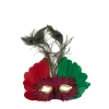 Mardi Gras Spot Hot Pink And Green Feather Mask With Peacock Feathers And Gold Trim With Elastic Band (Each) 2 Mardi Gras Spot Hot Pink And Green Feather Mask With Peacock Feathers And Gold Trim With Elastic Band (Each)
