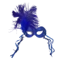 Mardi Gras Spot Metallic Royal Blue Mask With Royal Blue Feathers, Sequin, And Ribbon Streamers And Tie (Each) Party Supplies 1 Mardi Gras Spot Metallic Royal Blue Mask With Royal Blue Feathers, Sequin, And Ribbon Streamers And Tie (Each) Party Supplies