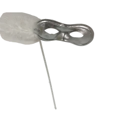 Sale Metallic Silver Mask With White Feathers On Side With Silver Handle (Each)