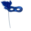 Sale Metallic Royal Blue Mask With Royal Blue Feathers On Side With Blue Handle (Each) 1 Sale Metallic Royal Blue Mask With Royal Blue Feathers On Side With Blue Handle (Each)