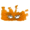 Mardi Gras Spot Orange Feathers With Silver Sequins Around The Eyes (Each) Party Supplies 2 Mardi Gras Spot Orange Feathers With Silver Sequins Around The Eyes (Each) Party Supplies