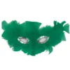 Mardi Gras Spot Green Feathers With Silver Sequins Around The Eyes (Each) Party Supplies 2 Mardi Gras Spot Green Feathers With Silver Sequins Around The Eyes (Each) Party Supplies