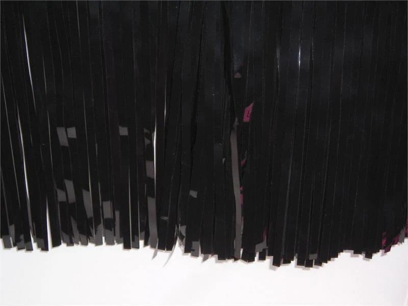 Mardi Gras Spot Black Vinyl Fringe 15" X 10' (Pack) Petal Paper Mardi Gras Spot Black Vinyl Fringe 15" X 10' (Pack) Petal Paper