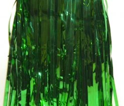 Mardi Gras Spot Green Metallic Fringe 15 INCH X 10 FEET (PACK) Party Supplies