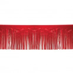Mardi Gras Spot RED METALLIC FRINGE 15 INCH X 10 FEET (PACK) Party Supplies