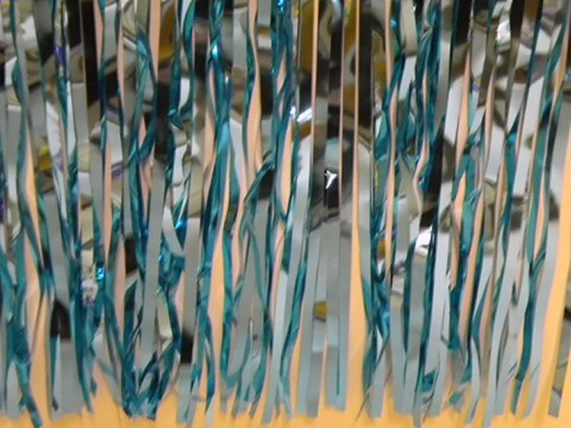 Mardi Gras Spot Petal Paper Turquoise Metallic Fringe 15" X 10' (Pack) 3 Mardi Gras Spot Petal Paper Turquoise Metallic Fringe 15" X 10' (Pack)