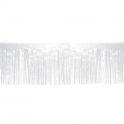 Mardi Gras Spot WHITE VINYL FRINGE 15 INCH X 10 FEET (Pack)