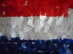 Mardi Gras Spot Finger Petal Paper Red, White, Blue Vinyl 30' X 3' (Roll)