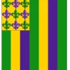 Plush Appeal, LLC Party Supplies Purple, Green And Gold Striped Garden Flag With Fleur De Lis (Each) 1 Plush Appeal, LLC Party Supplies Purple, Green And Gold Striped Garden Flag With Fleur De Lis (Each)
