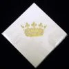 Plush Appeal, LLC Crown Beverage Napkin - Ivory With Gold Imprint (Pack Of 25) Tableware 2 Plush Appeal, LLC Crown Beverage Napkin - Ivory With Gold Imprint (Pack Of 25) Tableware