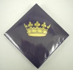 Plush Appeal, LLC Crown Beverage Napkin - Purple With Gold Imprint (Pack Of 25)