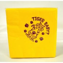 Sale Tiger Baby Yellow With Purple Beverage Napkin (Pack Of 25)