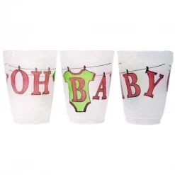 Plush Appeal, LLC 16oz Pink "Oh Baby" Frost Flex Cup (Sleeve Of 25) Party Supplies