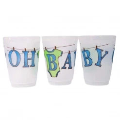 Plush Appeal, LLC Party Supplies 16oz Blue "Oh Baby" Frost Flex Cup (Sleeve Of 25)