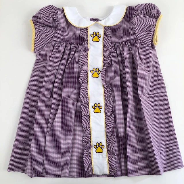 Sale Purple Gingham Dress With Paw Prints (Each) Sale Purple Gingham Dress With Paw Prints (Each)