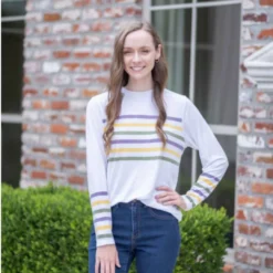 - No Manufacturer - Mardi Stripe Crew Neck Long Sleeve Tee (Each)