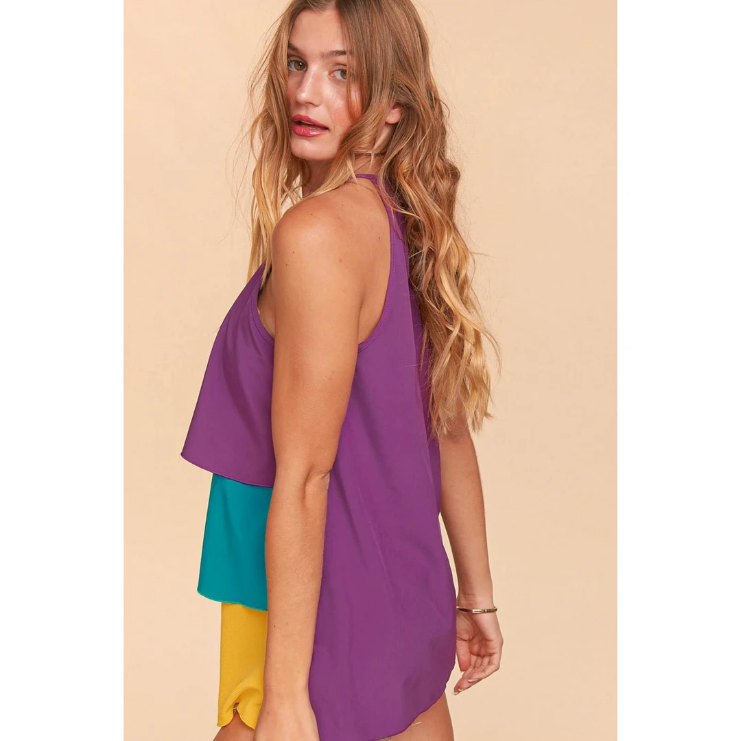 Plush Appeal, LLC Mardi Gras Halter Neck Tiered Ruffle Shirt (Each) Gifts & Apparel 7 Plush Appeal, LLC Mardi Gras Halter Neck Tiered Ruffle Shirt (Each) Gifts & Apparel