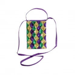 Plush Appeal, LLC Bags Mardi Gras Sequin Diamond Pattern Shoulder Bag (Each)