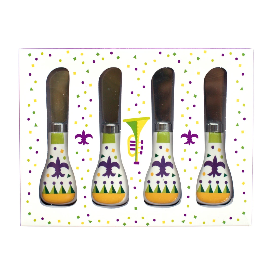 Plush Appeal, LLC Mardi Gras Cheese Spreaders - Set Of 4 (Each) Tableware 3 Plush Appeal, LLC Mardi Gras Cheese Spreaders - Set Of 4 (Each) Tableware