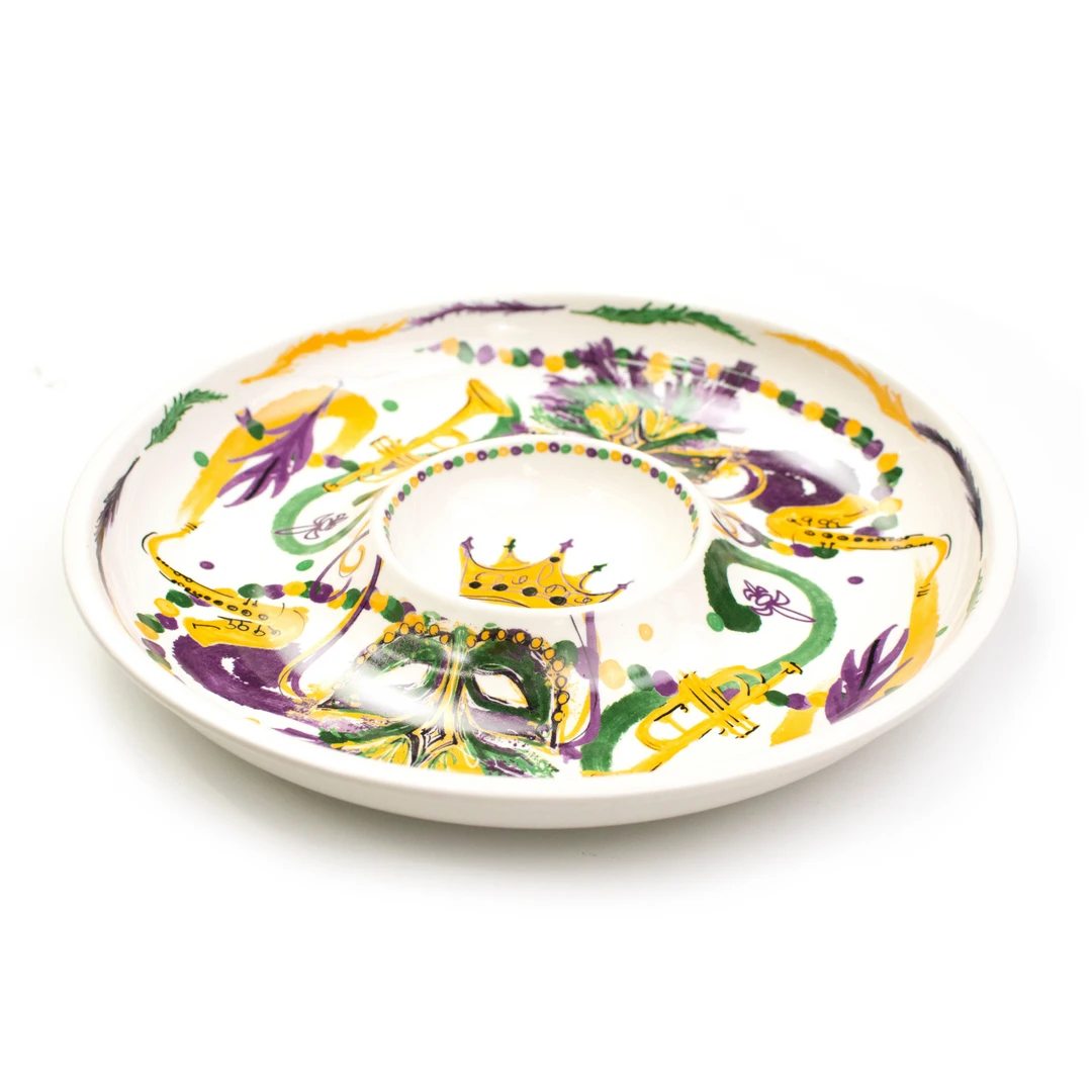 Plush Appeal, LLC Mardi Gras Mask Chip And Dip Bowl (Each) Tableware 4 Plush Appeal, LLC Mardi Gras Mask Chip And Dip Bowl (Each) Tableware