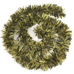 Plush Appeal, LLC Black And Gold Metallic Tinsel Garland 9' X 5" (Each) Party Supplies
