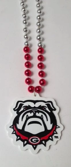 Mardi Gras Spot Beads 36" Collegiate Georgia Bull Dog Licensed Bead (Each)