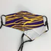 Sale Gifts & Apparel Purple And Gold Tiger Stripe Face Mask With Adjustable Straps (Each)