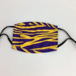 Sale Purple And Gold Tiger Stripe Children's Face Mask With Adjustable Straps (Each) Gifts & Apparel