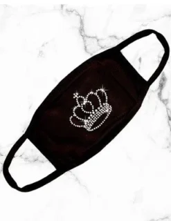 Sale Gifts & Apparel Rhinestone Crown On Black Mask (Each)