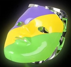Sale 8" Mardi Gras Light Up Double Mask