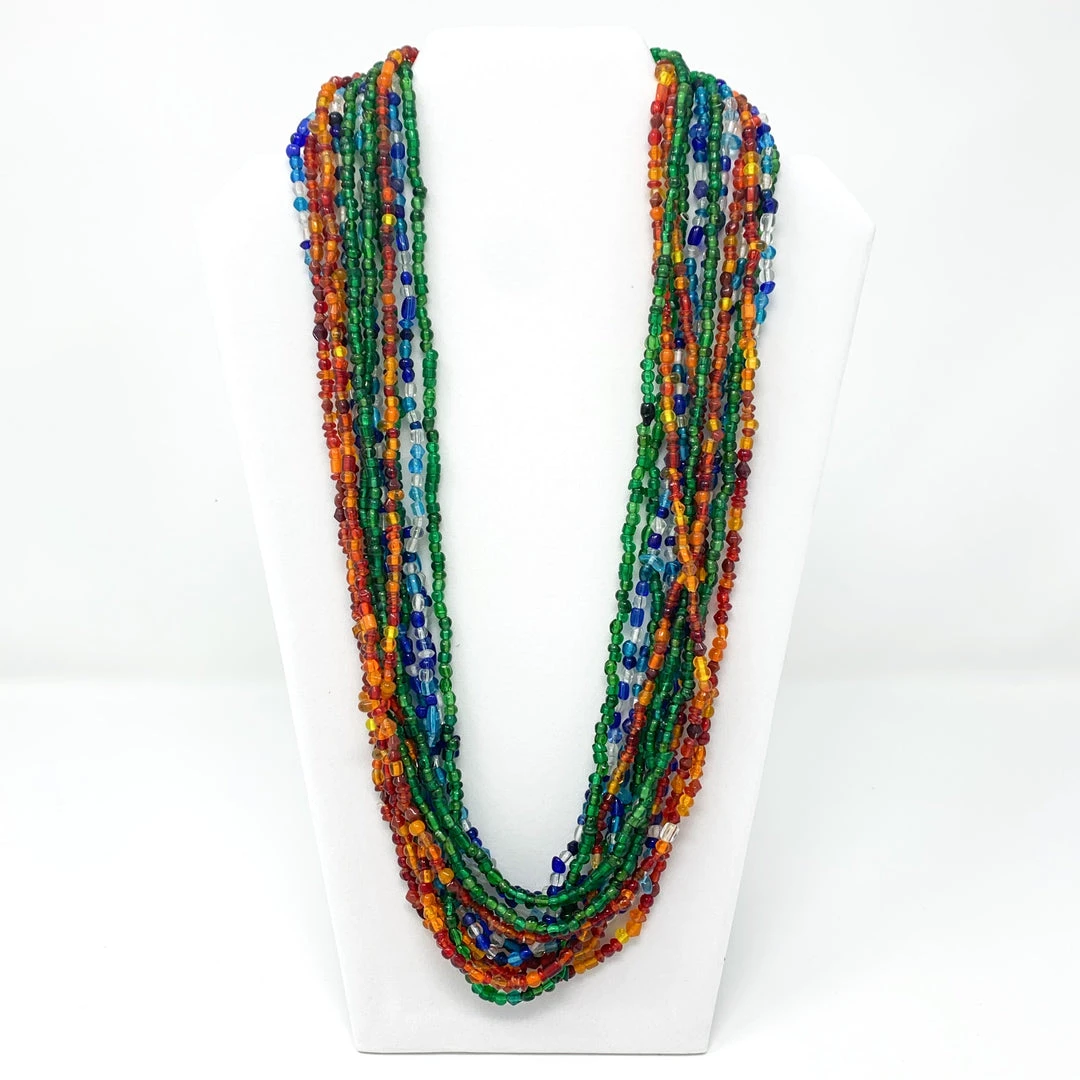 Mardi Gras Spot 27" Assorted Glass Bead Necklace (Dozen) 3 Mardi Gras Spot 27" Assorted Glass Bead Necklace (Dozen)